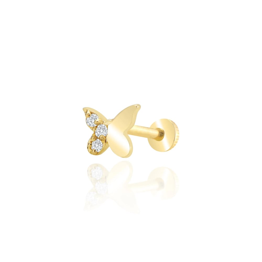 Kelebek tragus piercing