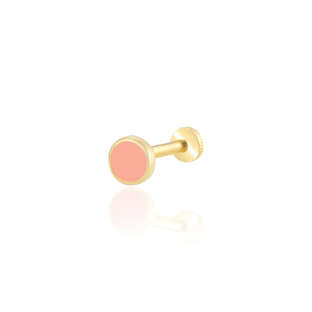 Pembe mineli tragus piercing