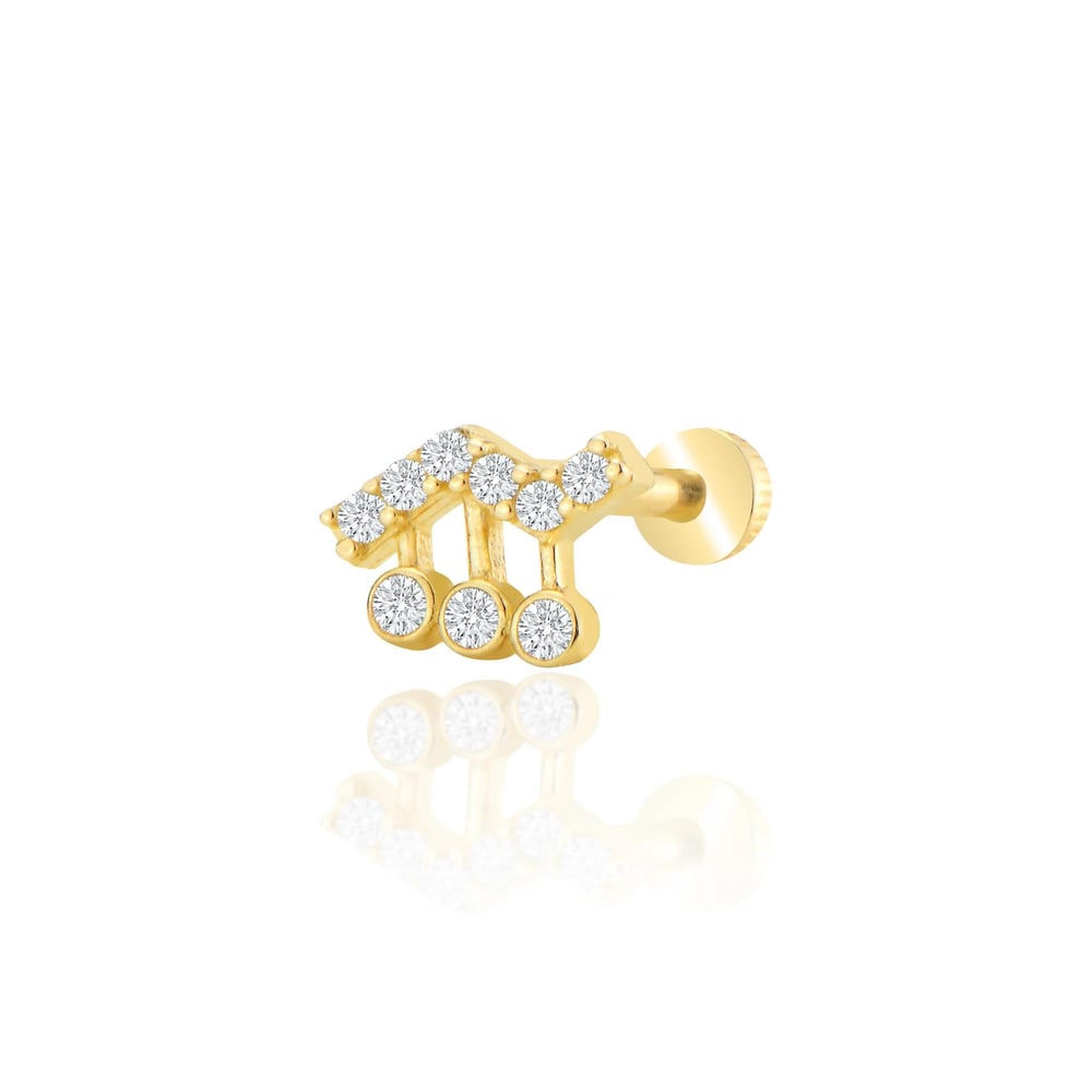 Taşlı tasarım tragus piercing