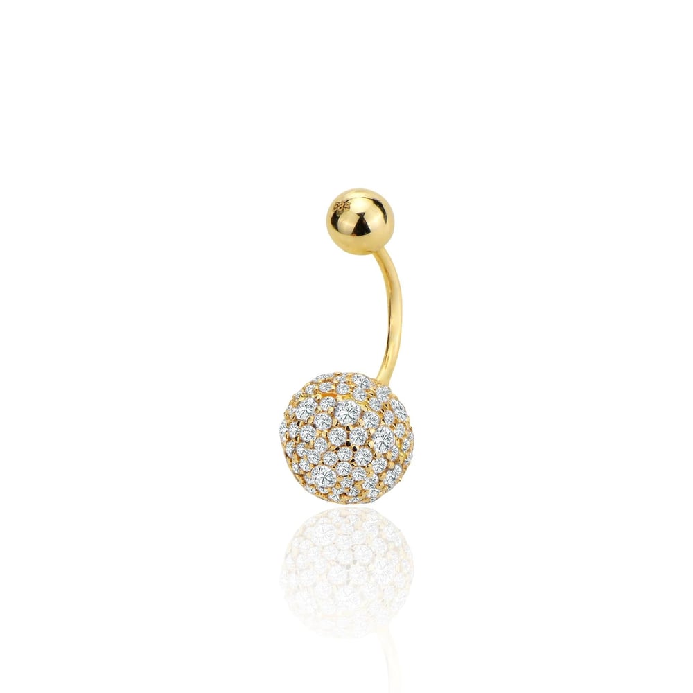 Top taşlı göbek piercing
