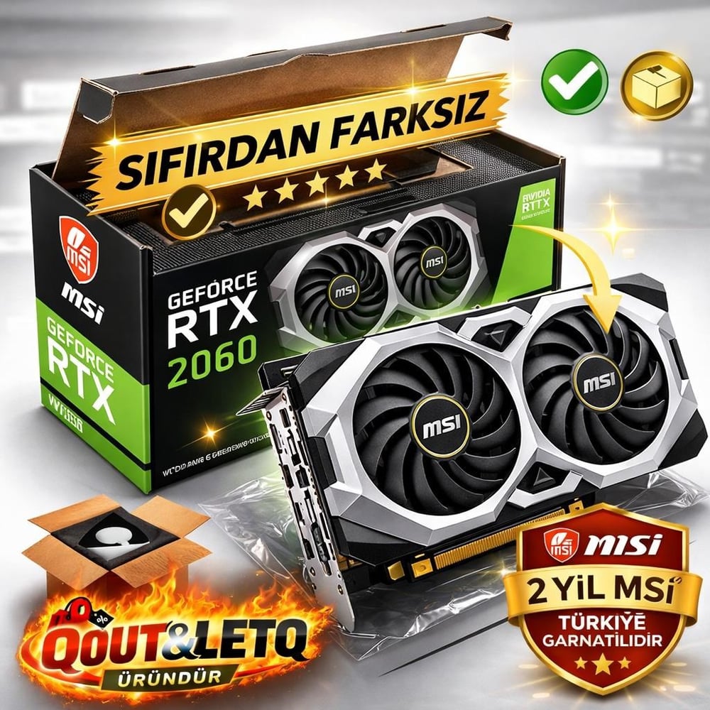 MSI GEFORCE RTX 2060 VENTUS GP GDDR6 6GB 192Bit HDMI 3x DisplayPort Oyuncu (Gaming) Ekran Kartı
