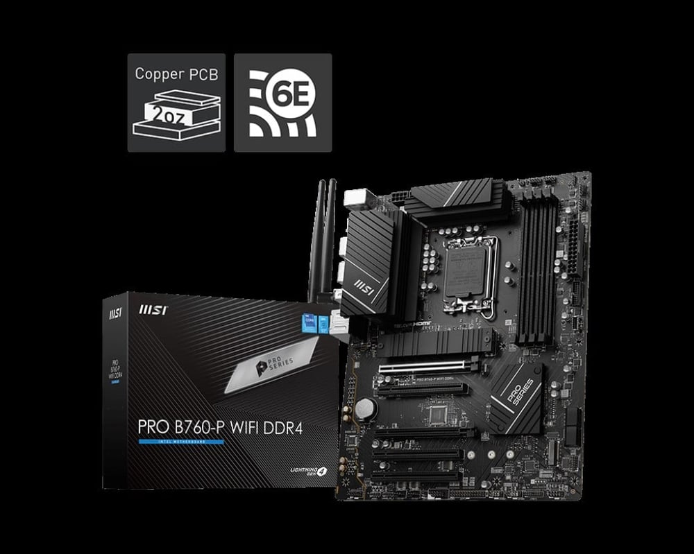 Msı PRO B760-P WIFI DDR4 Intel B760 Soket 1700 DDR4 5333(OC)MHz ATX Gaming (Oyuncu) Anakart)