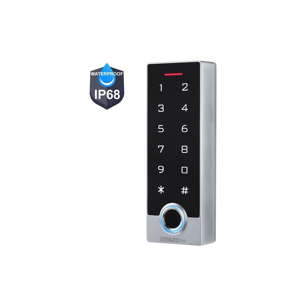 Perkotek Magic Pass FX6 ID Parmak İzi, Kart ve Şifre Okuyucu – IP68 Dış Mekan Su Geçirmez Çelik