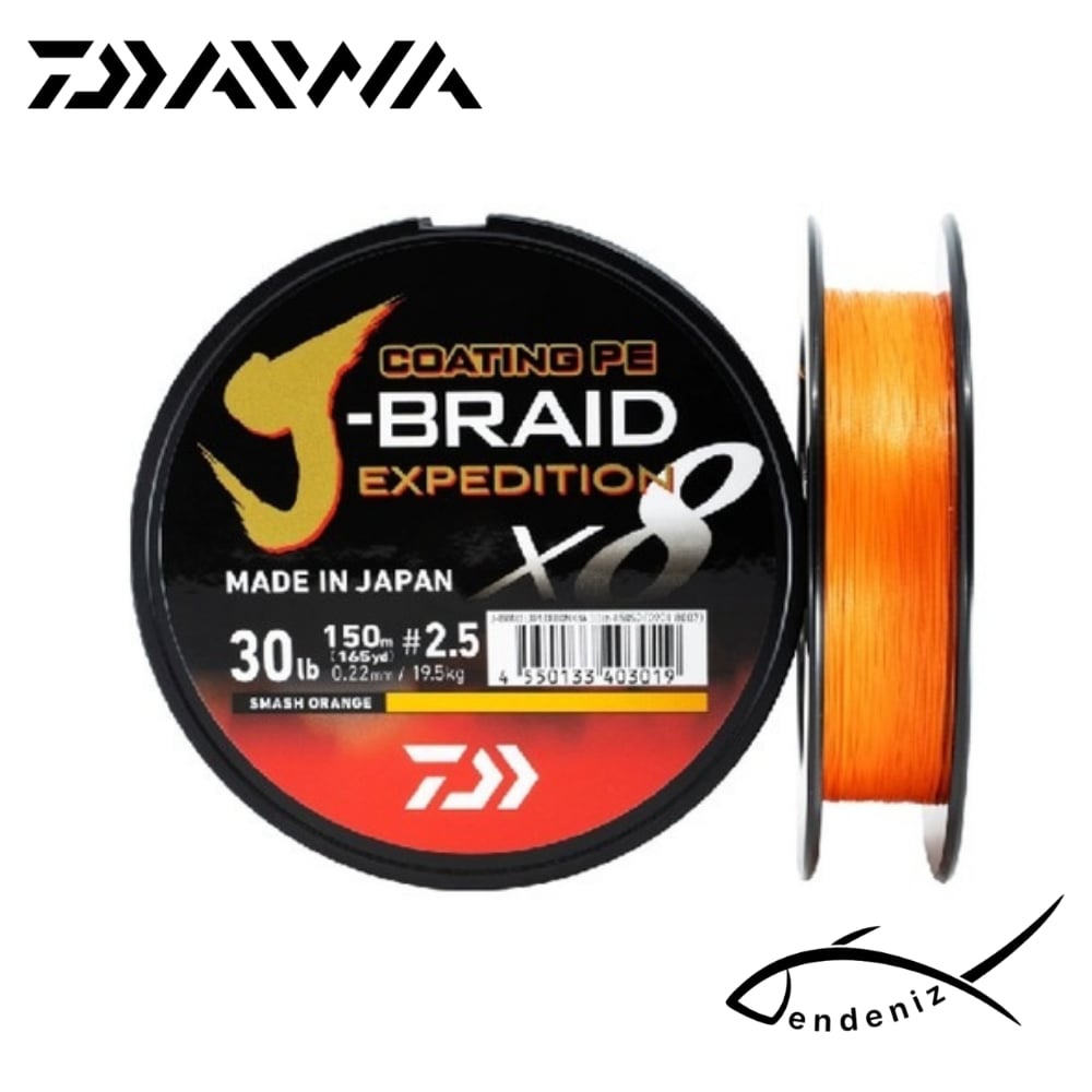 Daiwa JBraid Expedition 8B 150m 0.10mm S.Orange İp Misina    