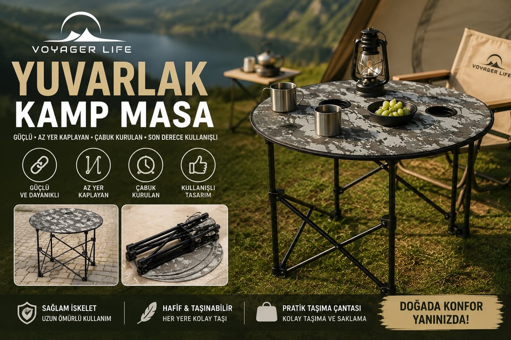 Apnea Voyager Life Yuvarlak Kamp Masa 