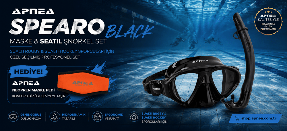 APNEA WATERSPORT PRO SET ( Neopren Maske Kayışı Pedi Hediyeli )