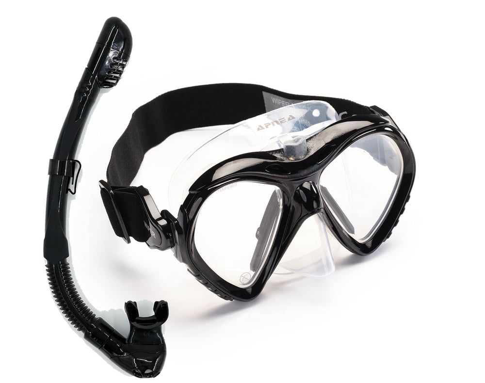 Apnea Wiper Black Maske ve Apnea Wave Full Black Şnorkel Set 