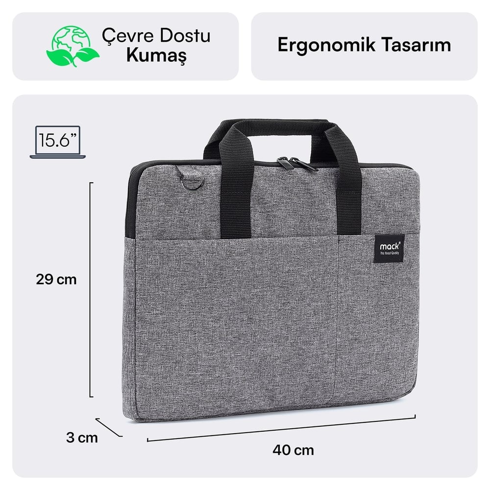 MACK MCC-704 15.6 City Fit Eco Notebook Çantası Gri