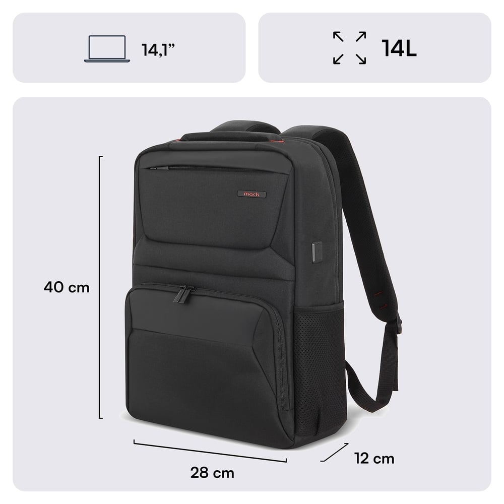 MACK MCC-804 14.1 Business X Notebook Sırt Çantası Siyah