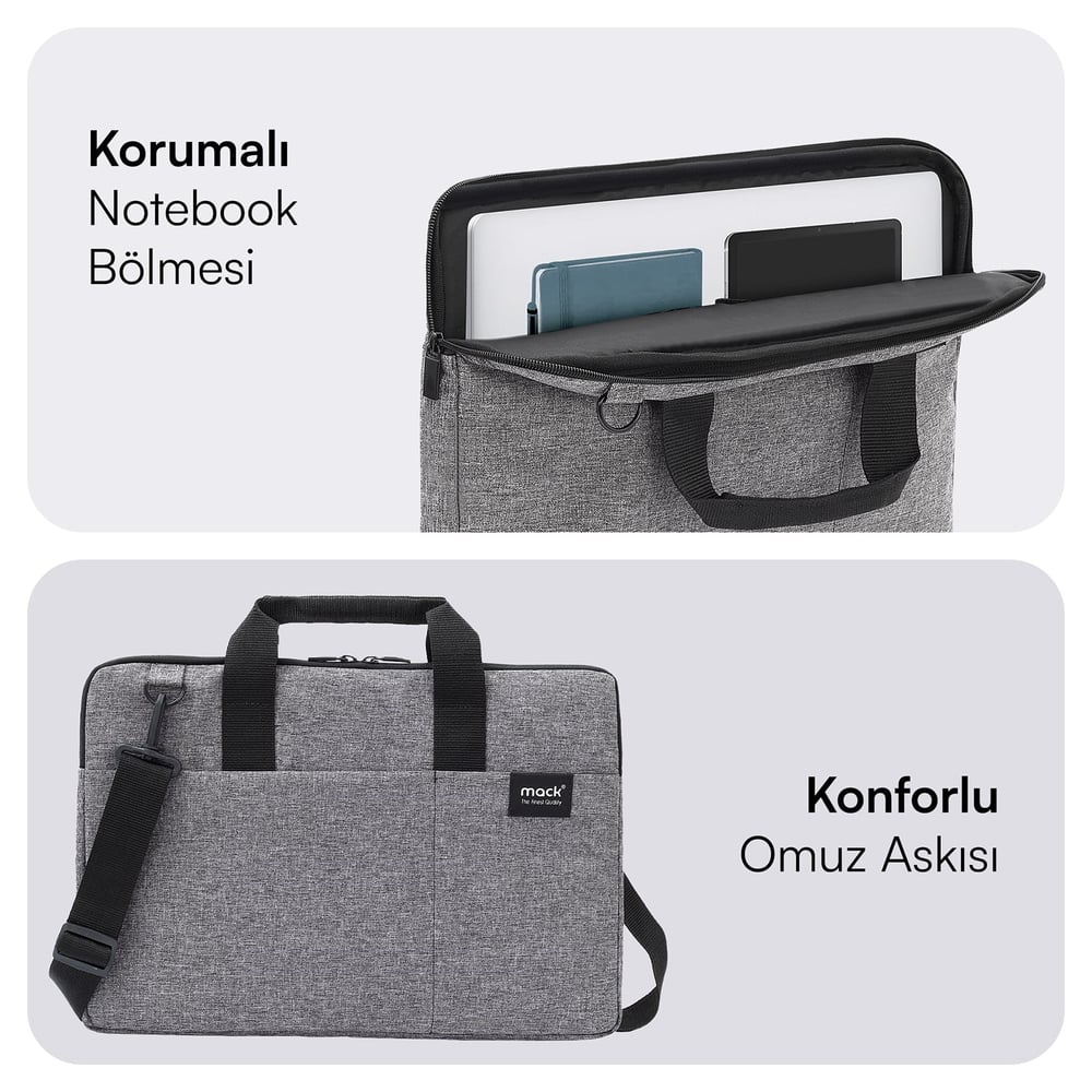 MACK MCC-704 15.6 City Fit Eco Notebook Çantası Gri
