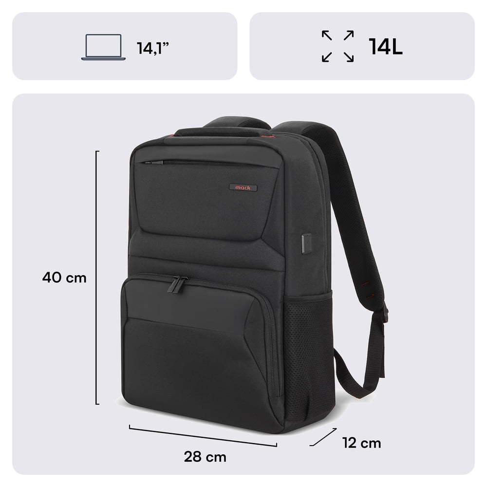 MACK MCC-804 14.1 Business X Notebook Sırt Çantası Siyah