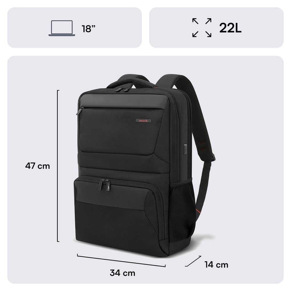 MACK MCC-807 18 Business X Notebook Sırt Çantası Siyah