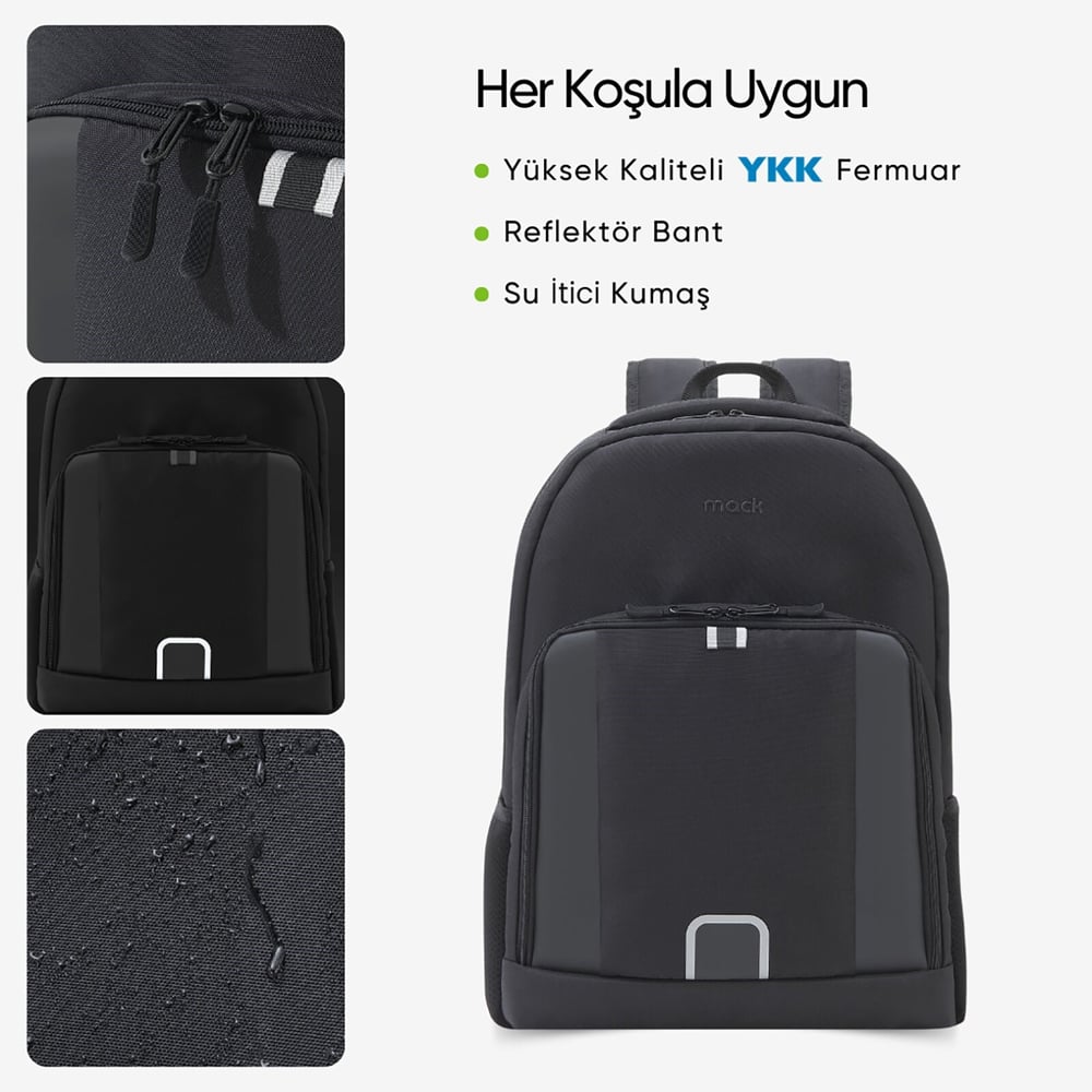 MACK MCE-1201 15.6 LUNA Eco Notebook Sırt Çantası Siyah