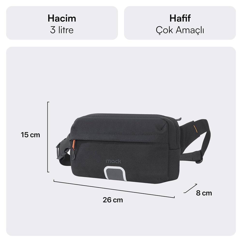 MACK MCE-1226 EXPLOR Crossbody Seyahat Çantası Siyah
