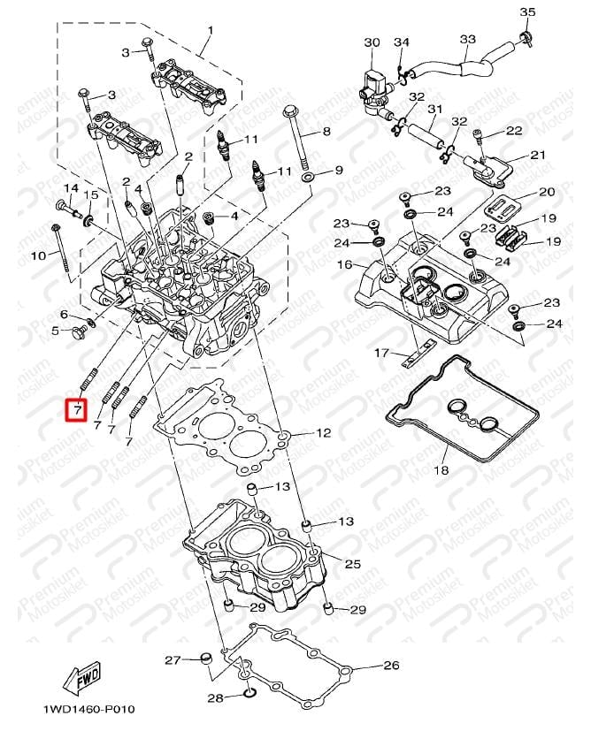 YZFR25 / MT25 EGZOZ MANİFOLD VİDASI.