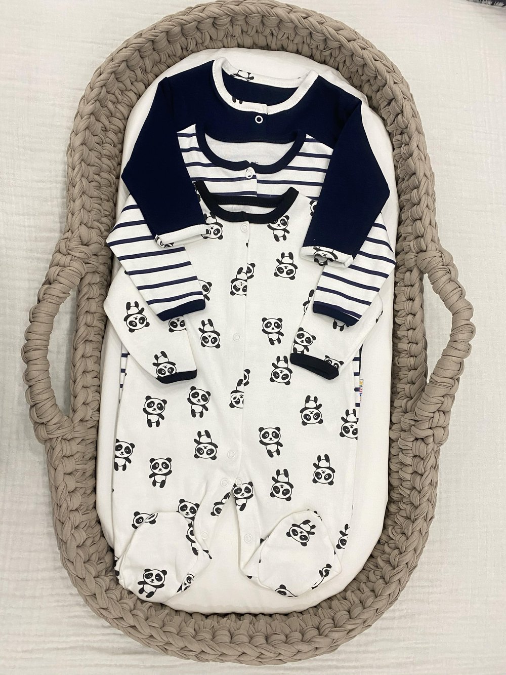 3 LÜ SET - PANDA ÇİZGİLİ TULUM 