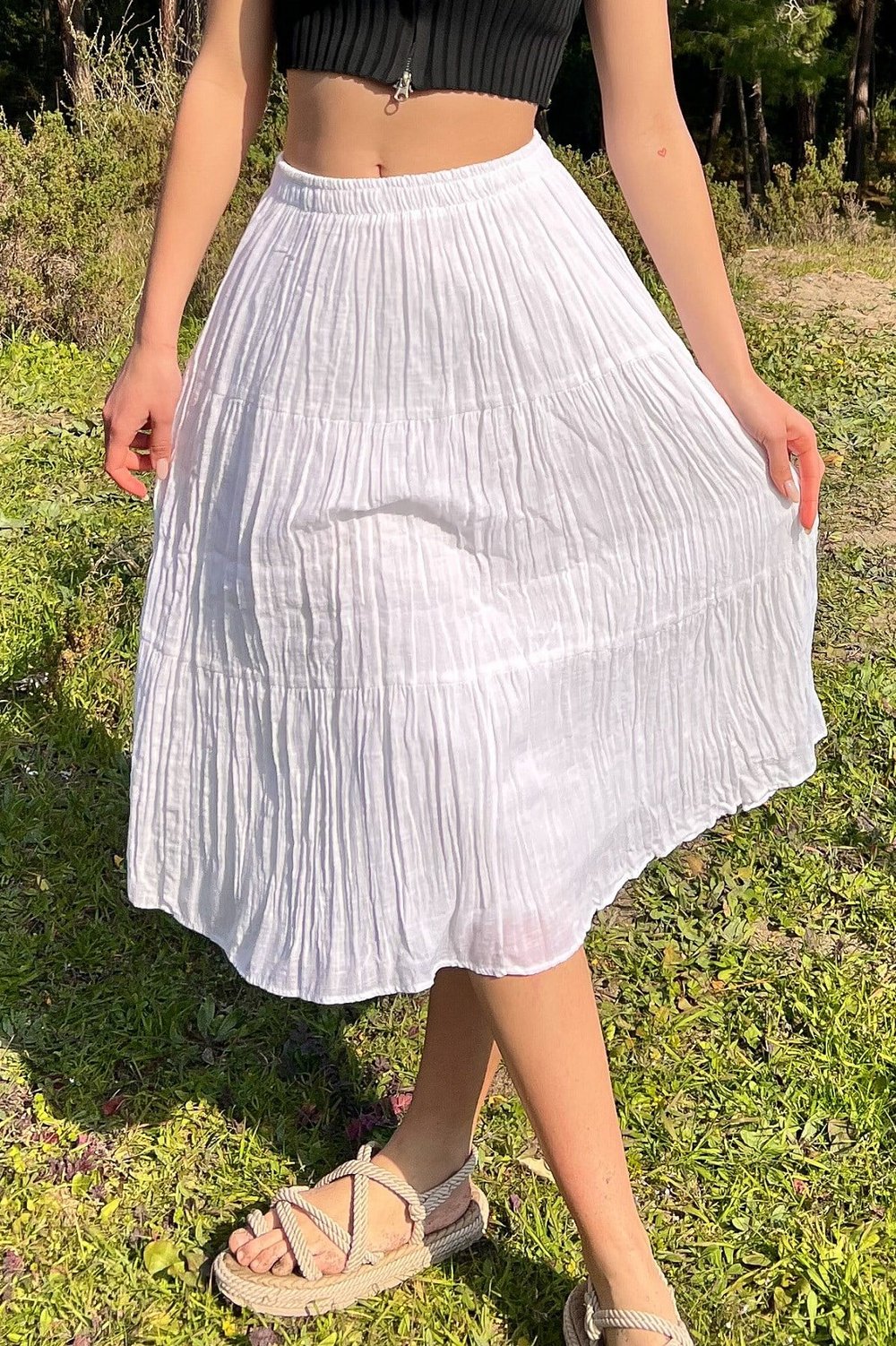 Şilebezi Ortaboy Beyaz Etek 70 cm