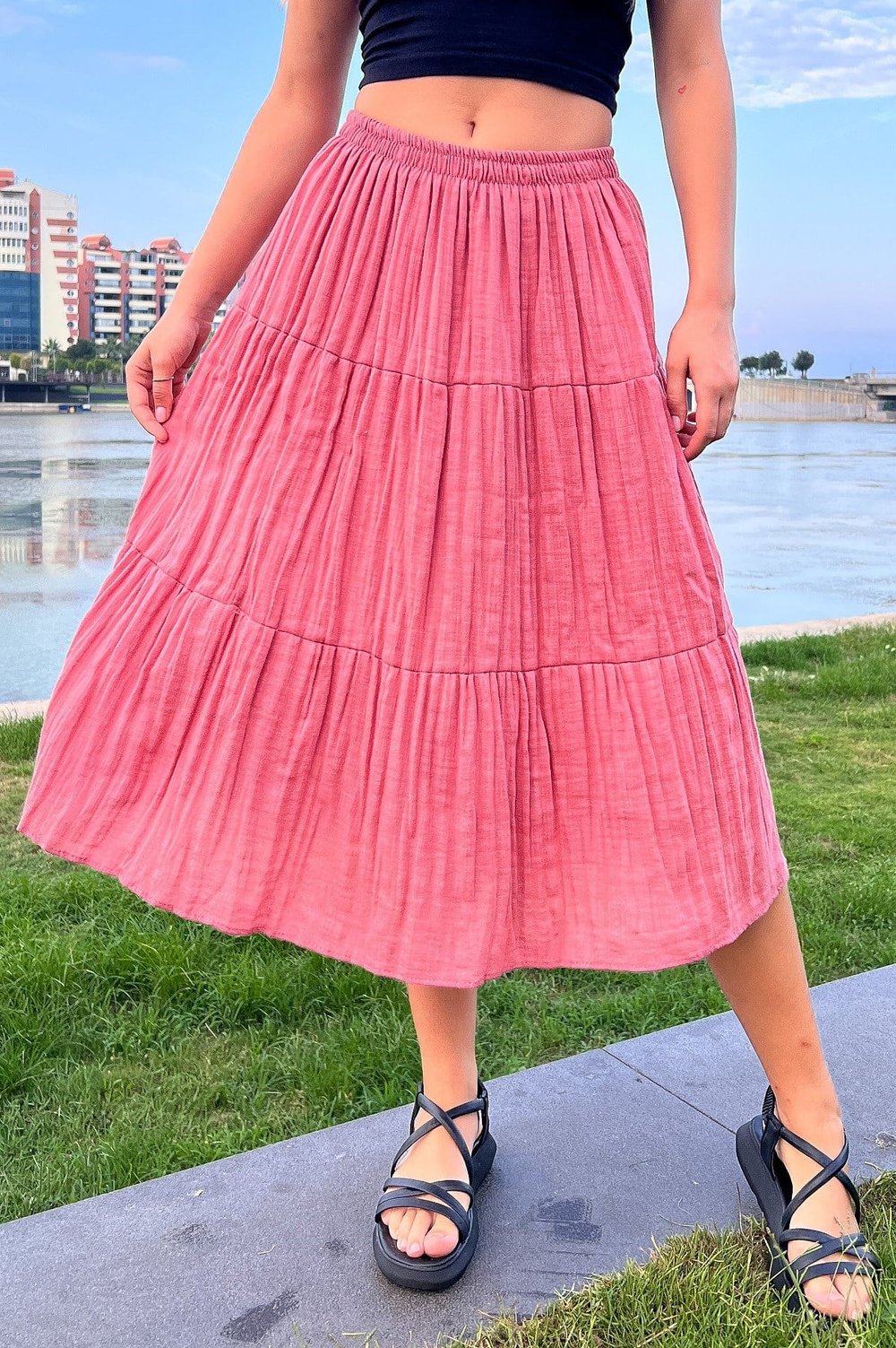 Şilebezi Ortaboy Pembe Etek 70 cm