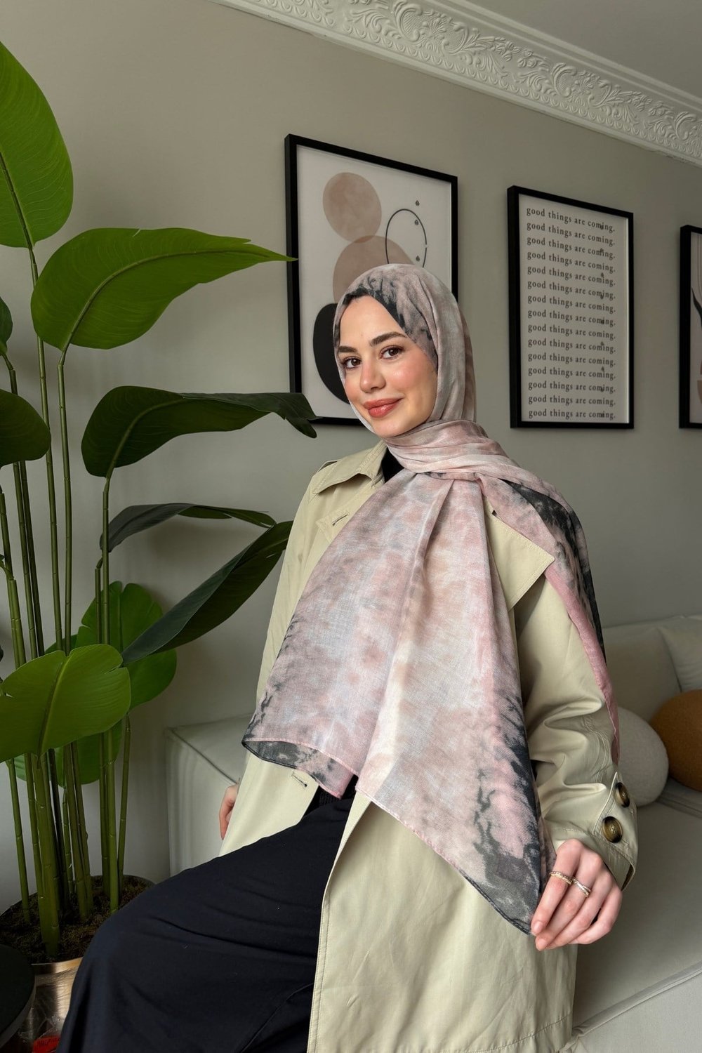 Batik Aura Şal -Pudra