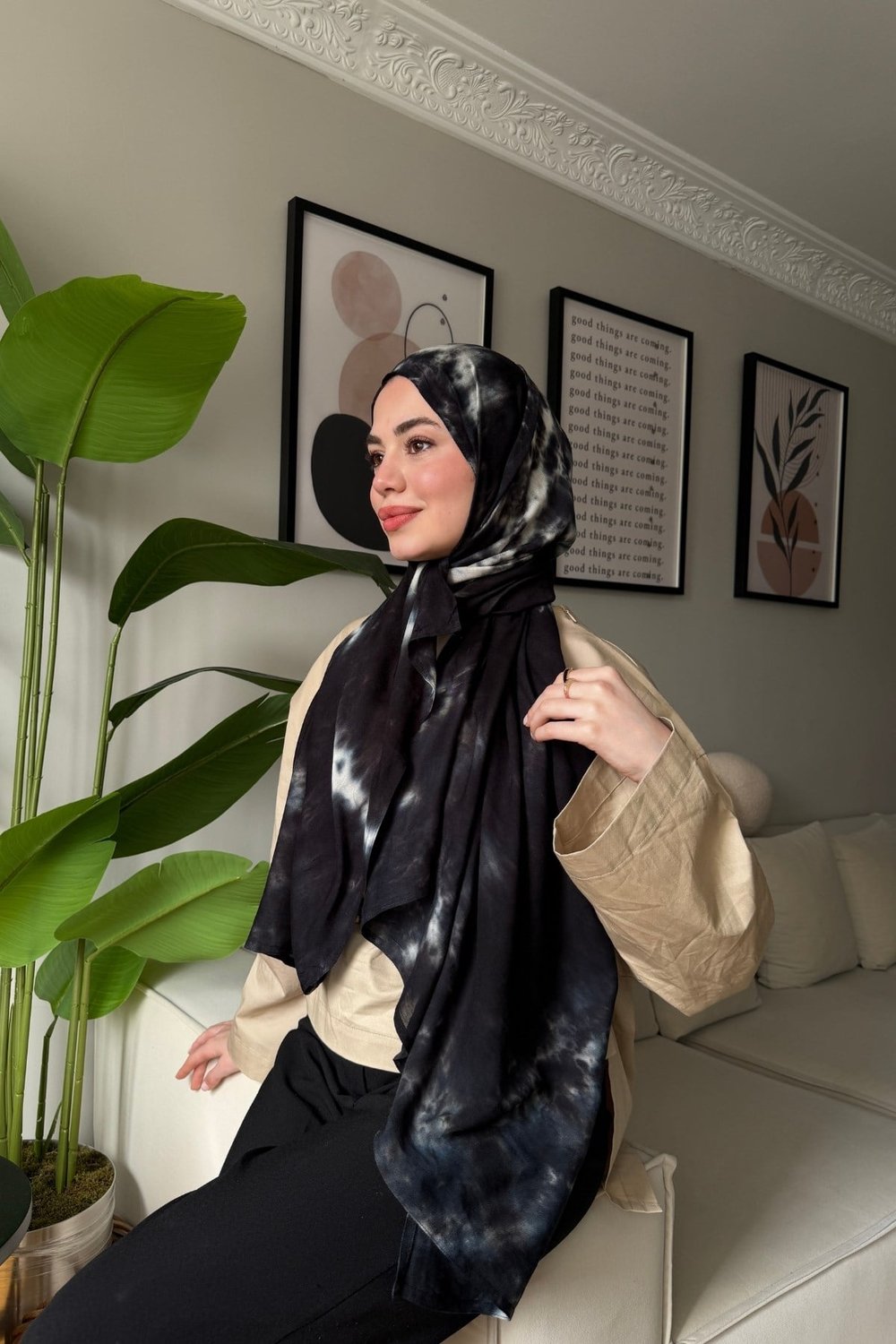 Batik Aura Şal -Siyah