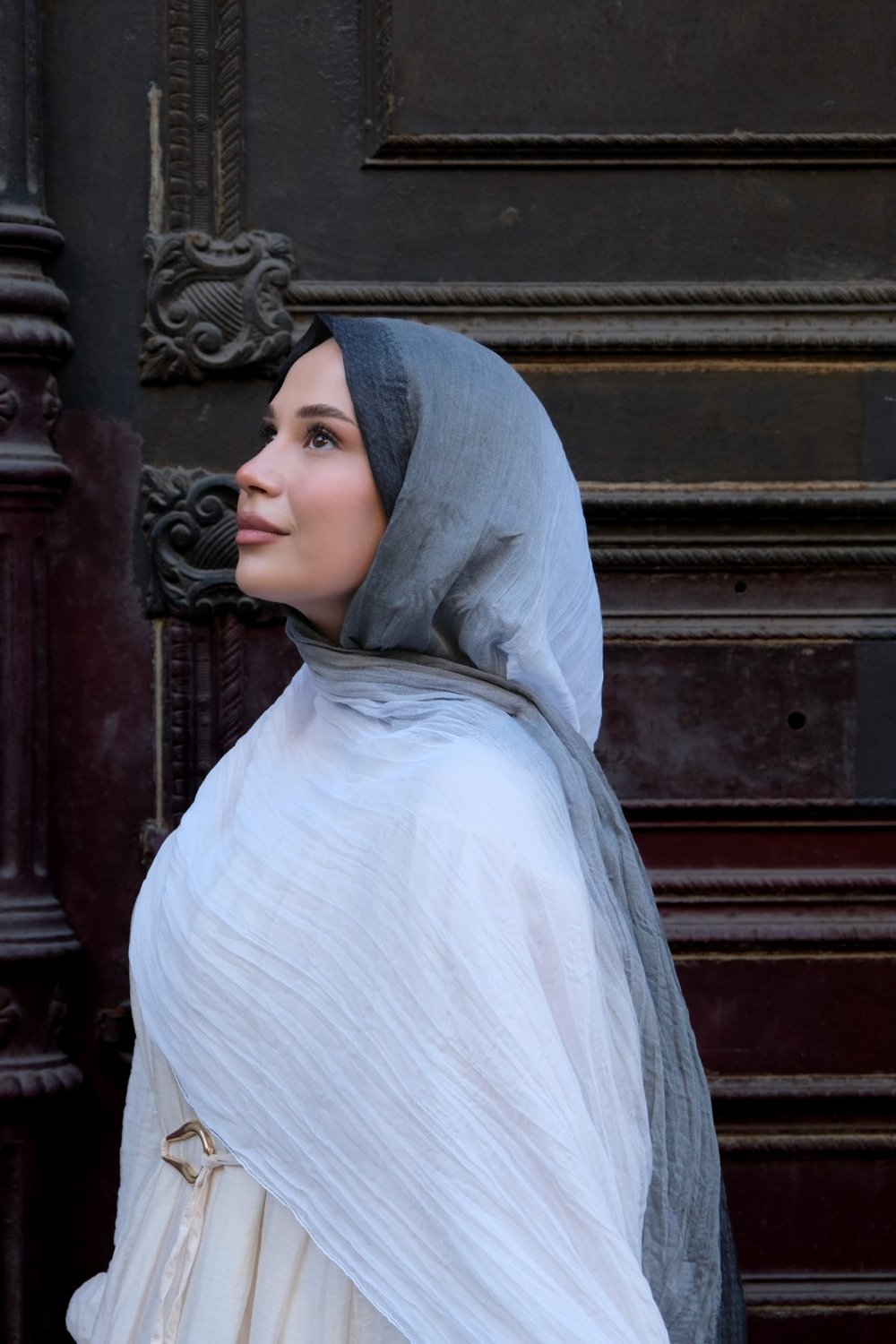 Degrade Pamuk Şal-Siyah-Gri