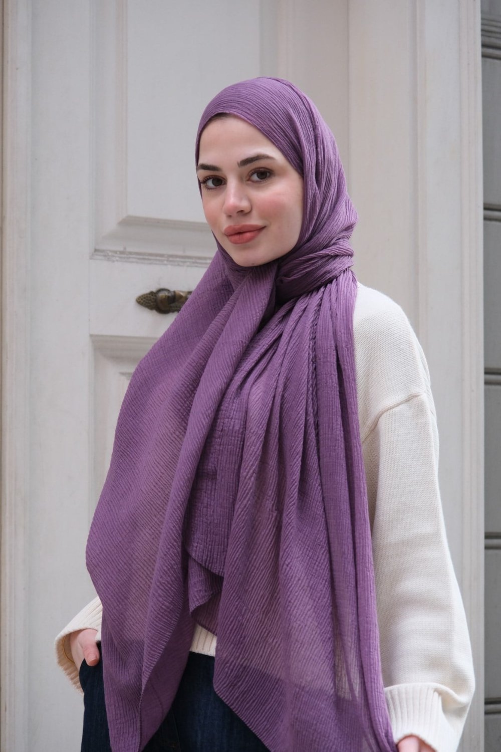 Velora %100 Doğal Pamuk İpek Seri-Lila