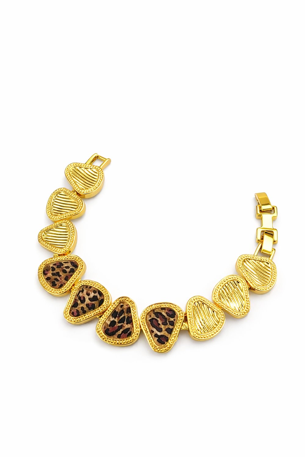 Dora Altın Kaplama Luxury Leopar Asimetrik Bileklik