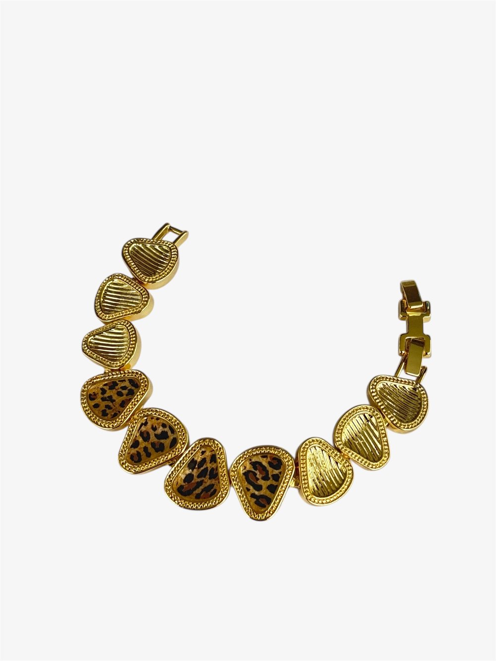 Dora Altın Kaplama Luxury Leopar Asimetrik Bileklik