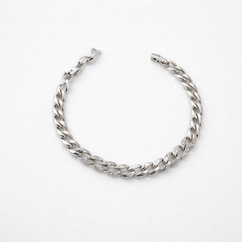 Mela Minimal Silver Çelik Zincir Bileklik