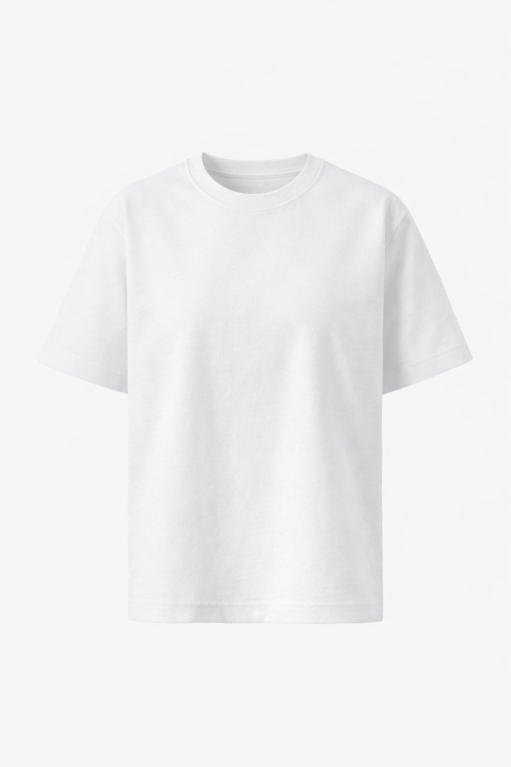 Beyaz Premium Doku Basic T-Shirt | Rahat Kalıp Günlük Kadın Tişört