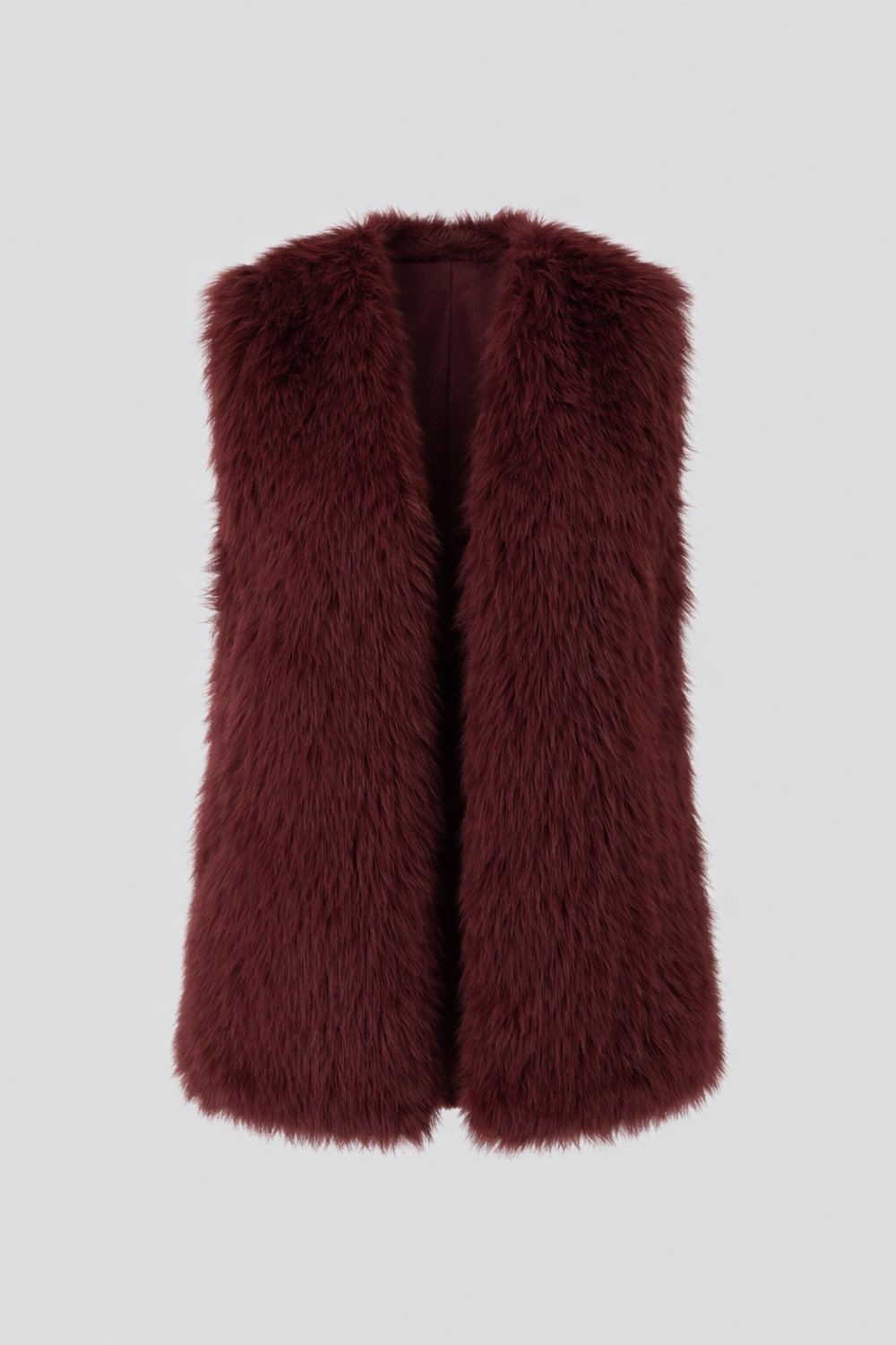 Premium Bordo Kürk Yelek