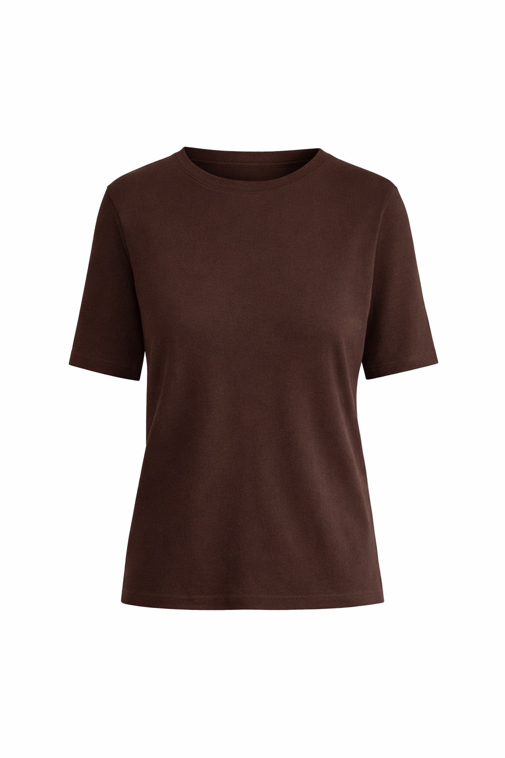 Tok Kumaş Pamuklu Basic Kahve T-Shirt | Rahat Kesim Günlük