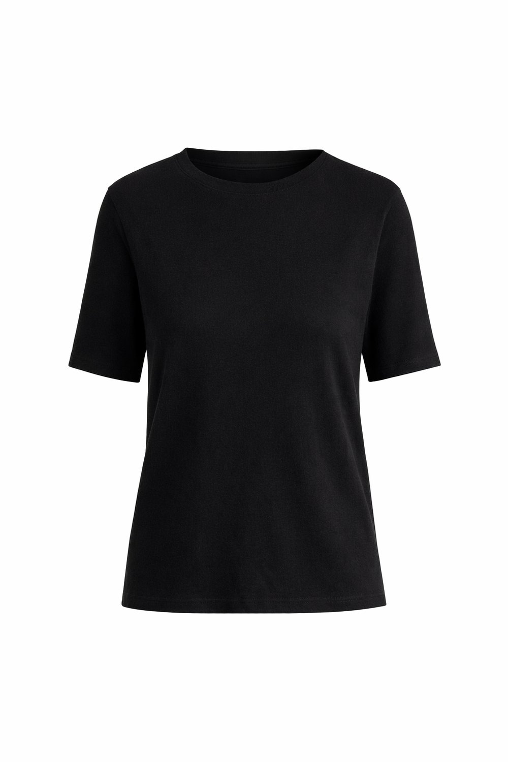 Tok Kumaş Pamuklu Basic Siyah T-Shirt | Rahat Kesim Günlük
