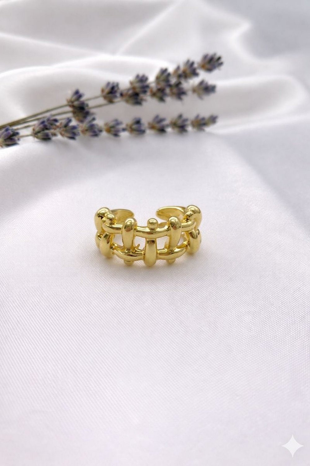 Modern Form Ayarlanabilir Yüzük Gold