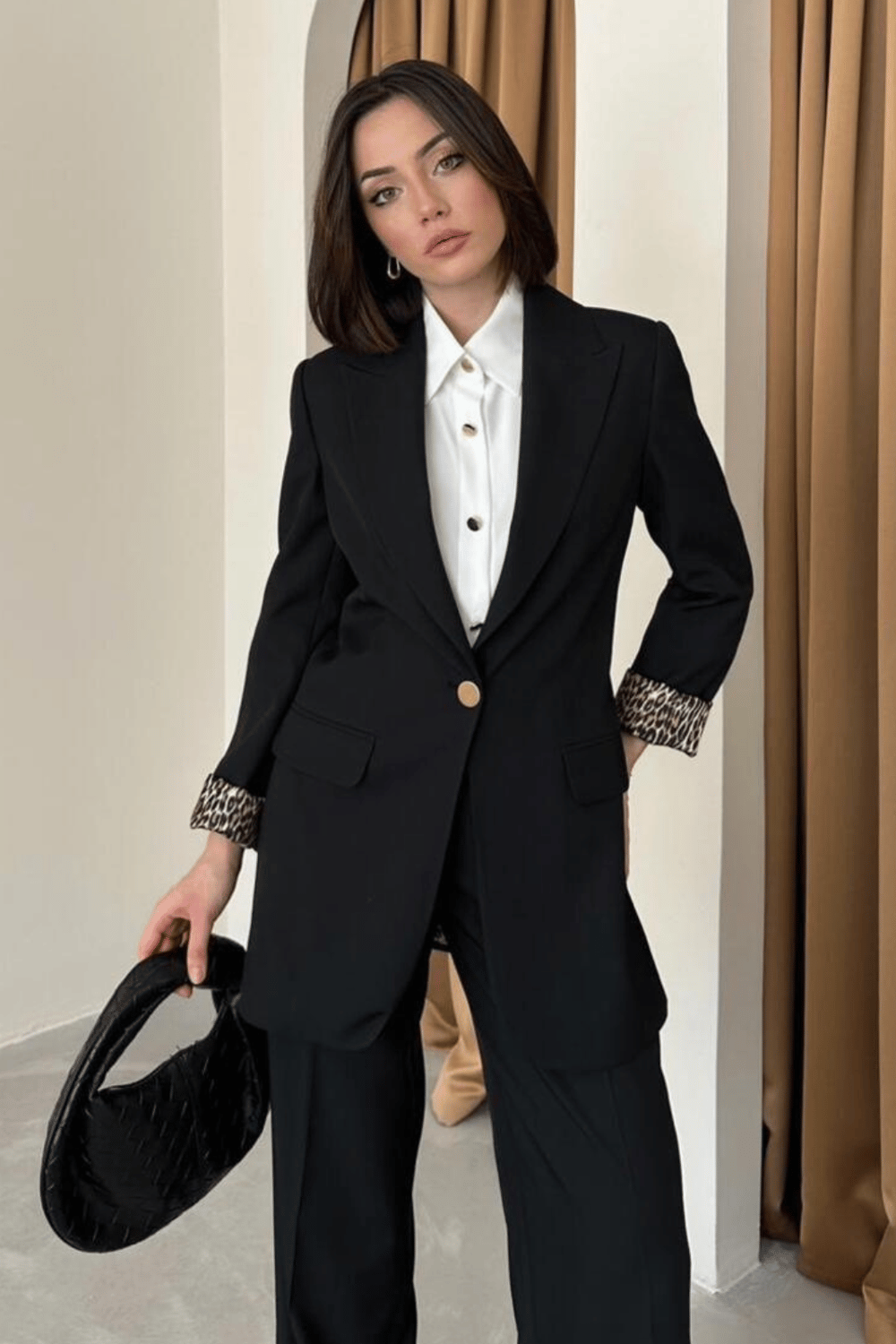 BLAZER CEKET  LEOPAR ASTARLI