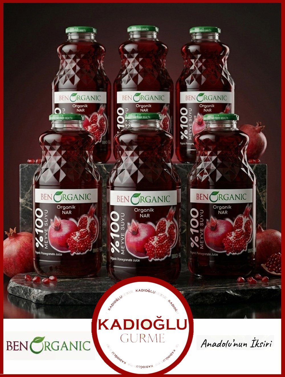 Benorganic Organik Nar Suyu 946 ml x 6 adet