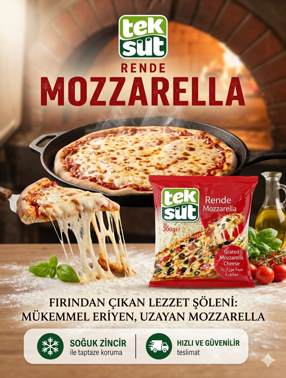 Teksüt Rende Mozarella 200 gr