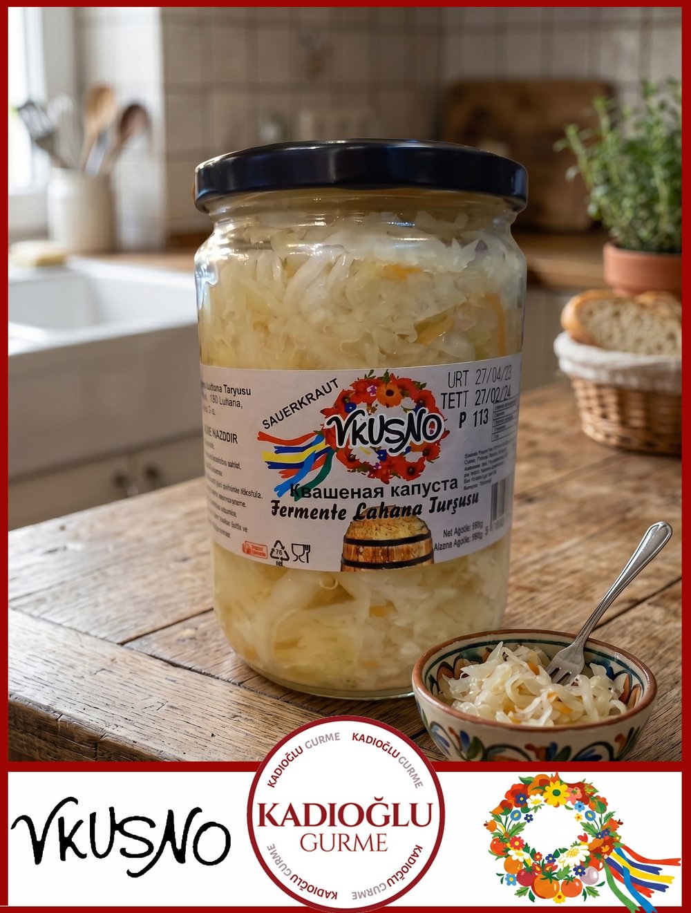 vkusno fermante lahana turşusu sauerkraut
