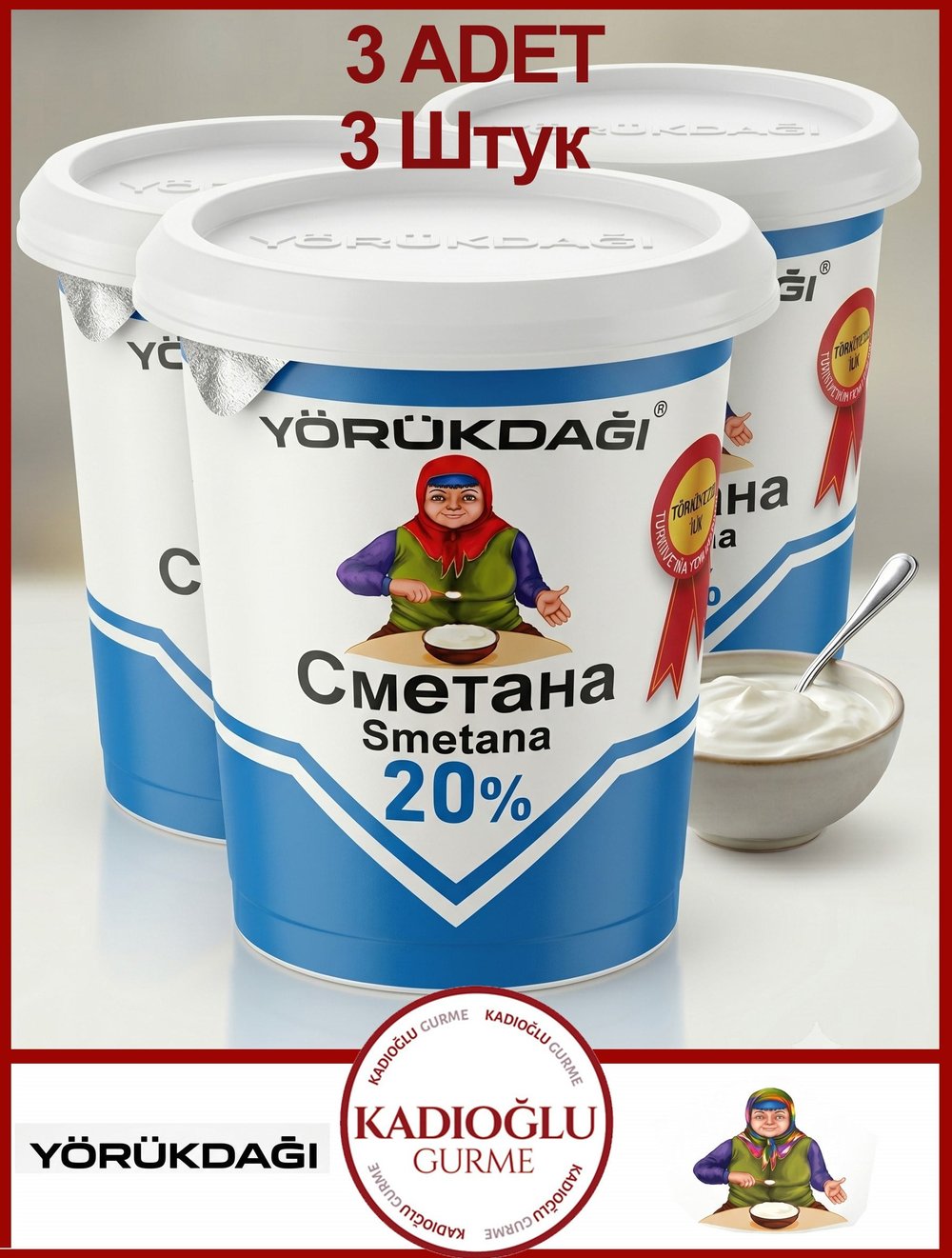 Yörükdağı Smetana 20% Ekşi Krema 300g x 3 ADET