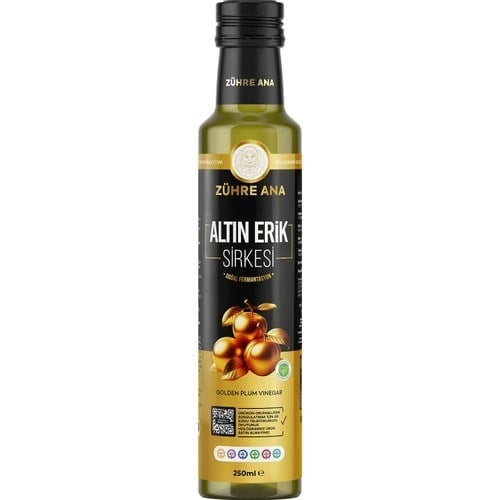 Zühre Ana Mirabelle Altın Erik Sirkesi Doğal Fermantasyon Prebiyotik Form Sirkesi 250 ml