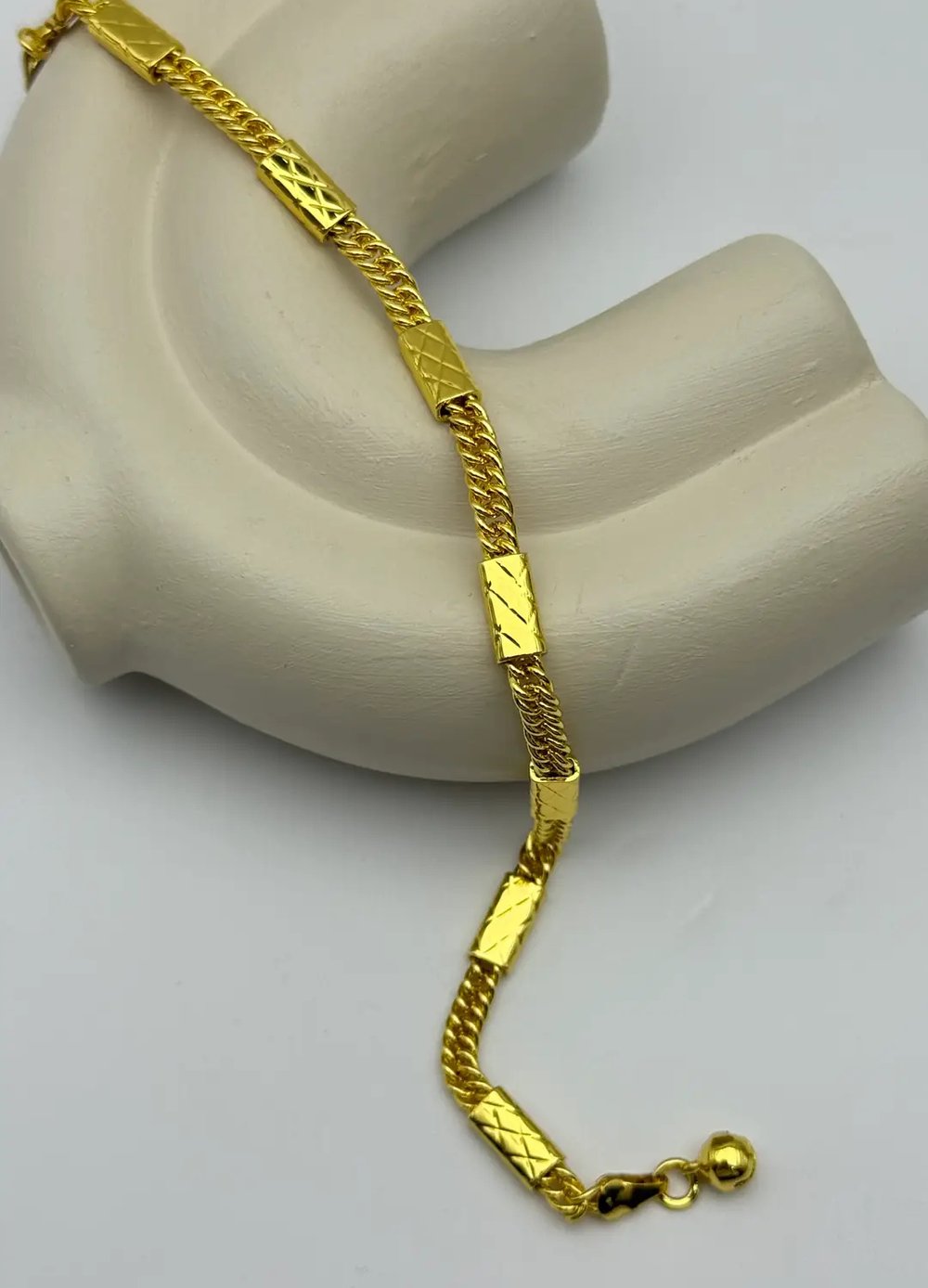 22K Altın Kaplama Zincir Model Bileklik - 25-22k75