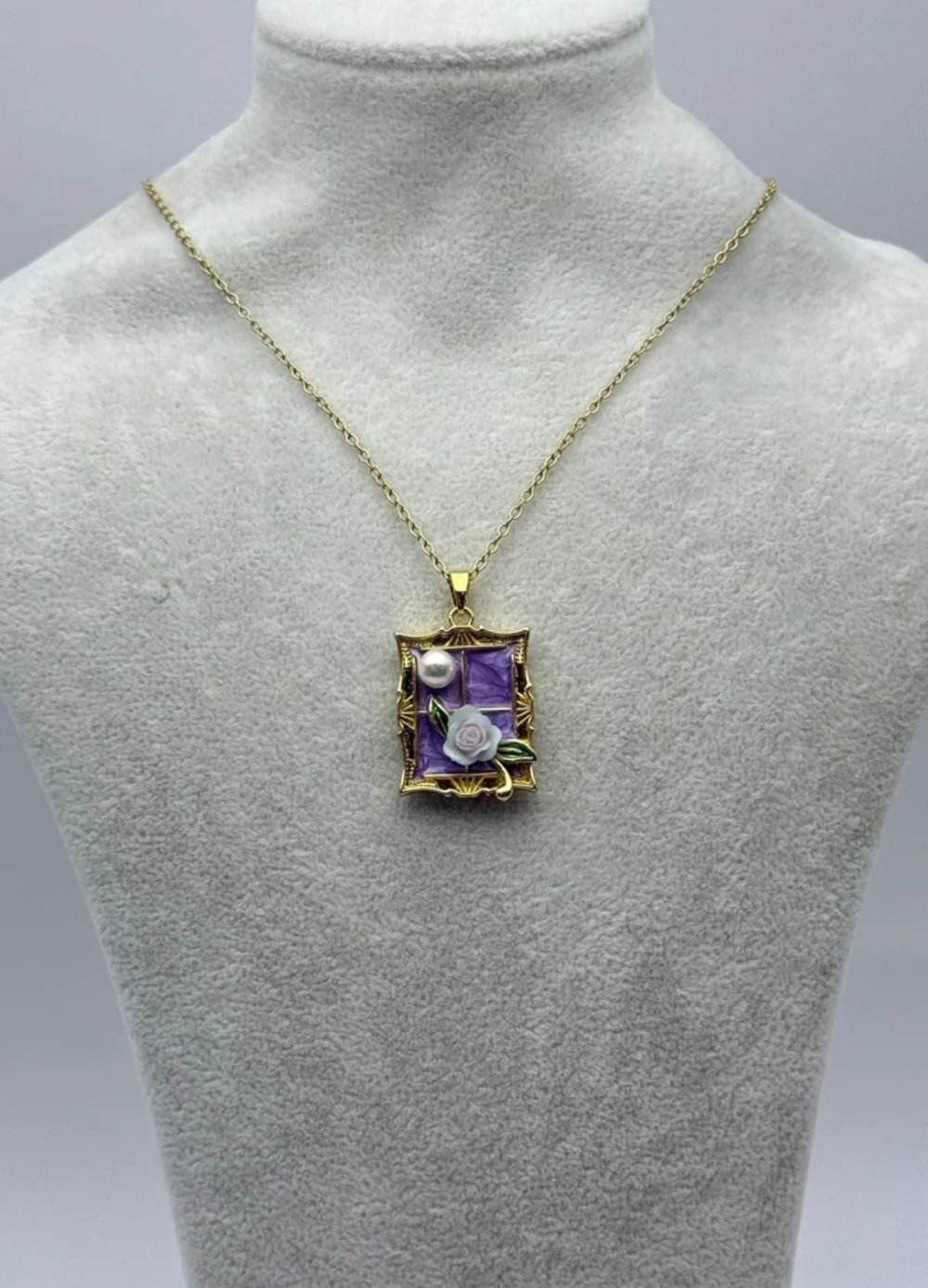 Çelik Gold Çerçeveli Kolye - 25-ctr344