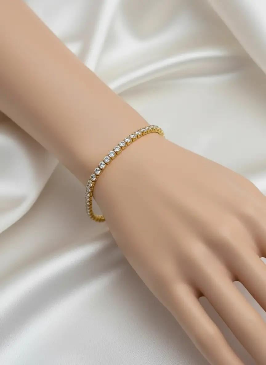 Çelik Gold Mini Yuvarlak Taşlı Su Yolu Bileklik - 26slb21