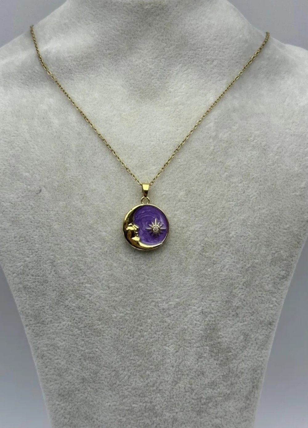 Çelik Gold Mor Ay Kolye - 25-ctr298