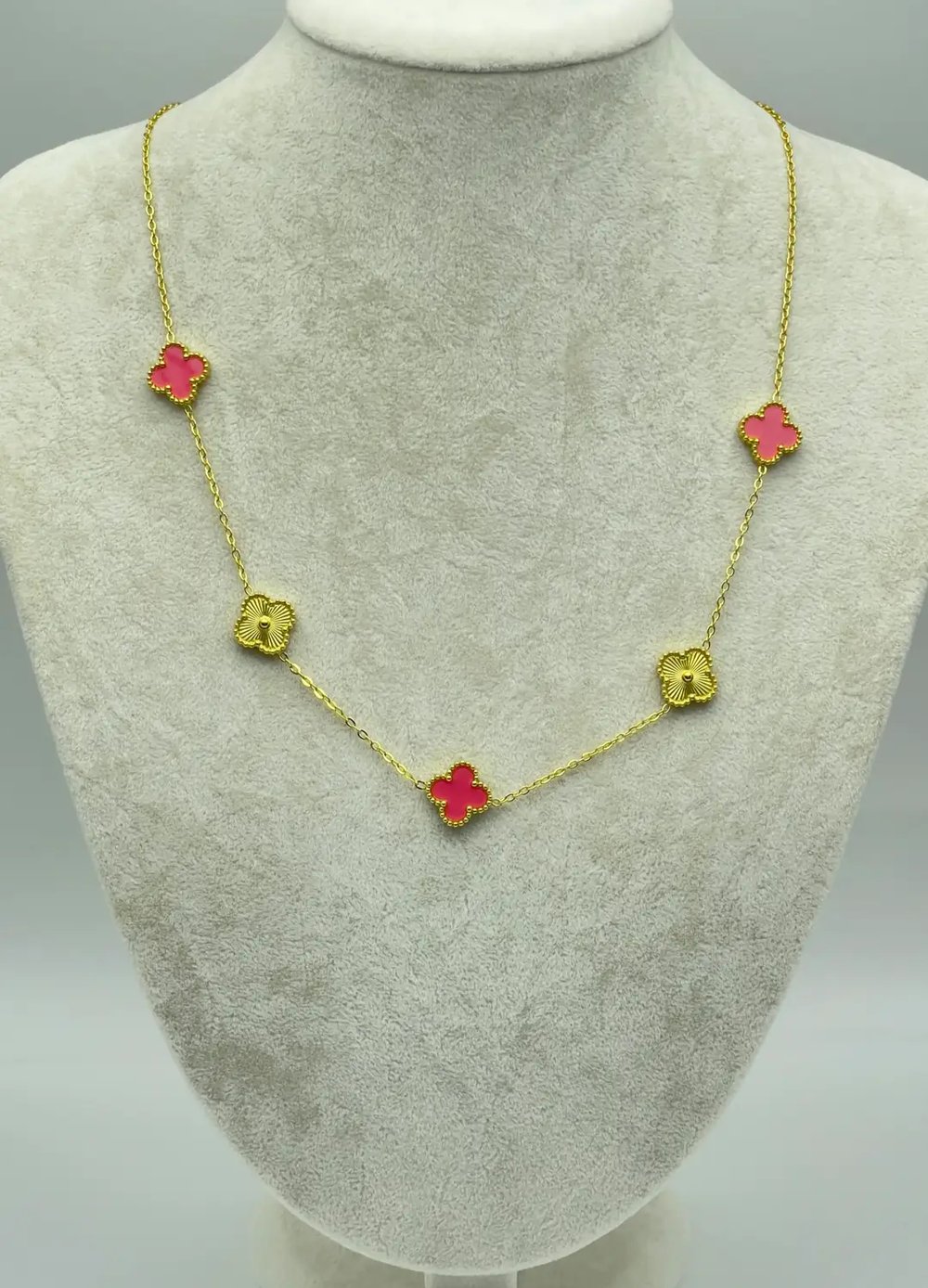 Çelik Gold Pembe Yonca Kolye - 25-ync06