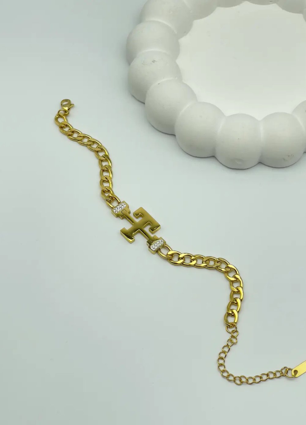 Çelik Gold T Harf Bileklik - 25-blk80