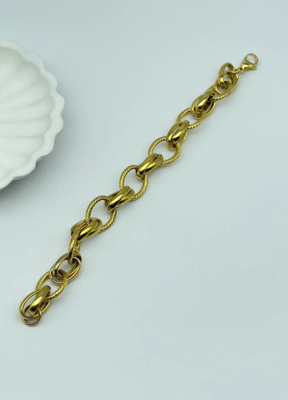 Çelik Gold Tasarım Bileklik - 25-blk10