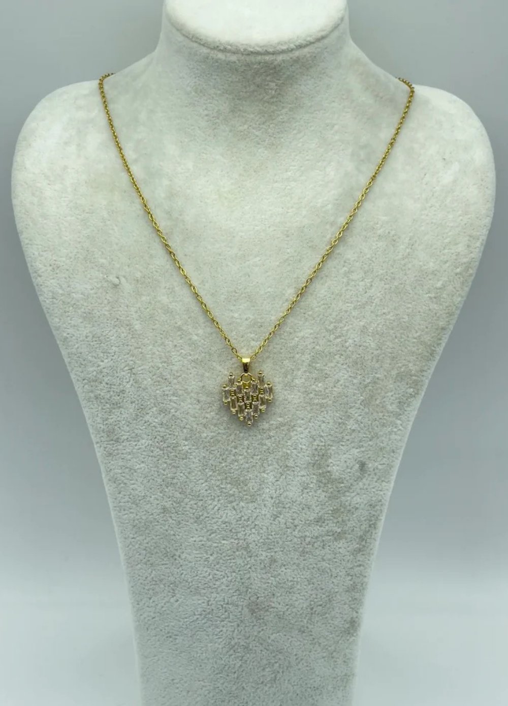 Çelik Gold Taşlı Kalp Kolye - 25-ctr150