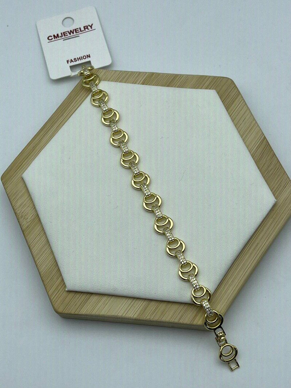 CM Taş Detaylı Gold Bileklik - 26cmblk03