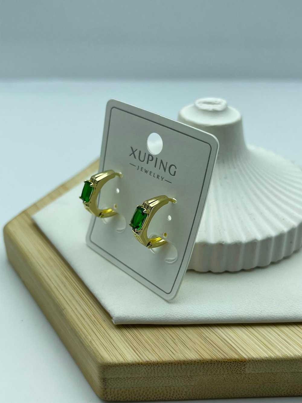 halka yeşil yaşlı xuping gold küpe 26xpkp205